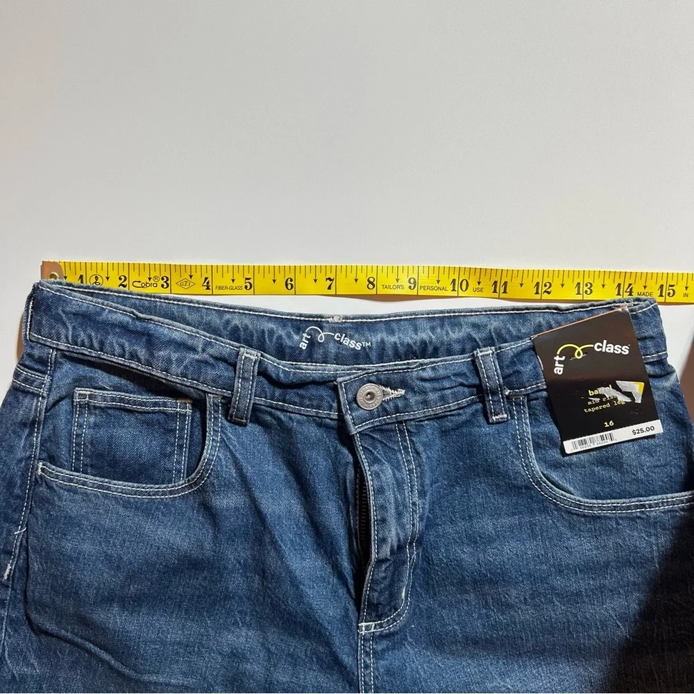 NWT Art Class Girl's Blue Barrel Jeans- Size 16 - Picture 8 of 11